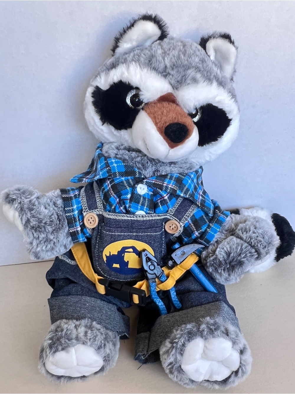 The Bear Factory Handyman Raccoon 12" Plush Stuffed Animal 2023